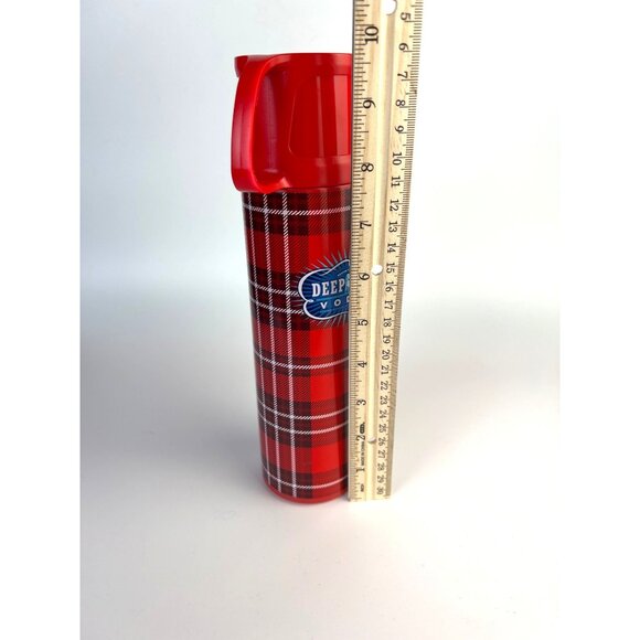 Deep Eddy Vodka Red Plaid Insulated Thermos Bottle With Handle & Lid - Picture 5 of 8